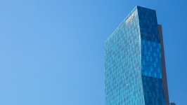 Blue Modern Glass Building
