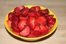 Bowl Of Sliced Strawberries
