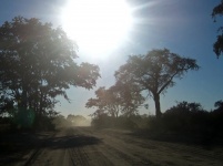Bright Morning Sun Above Sand Road