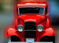 Bright Red Vintage Car