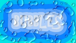 Bubbles Text Water Drops