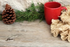 Cup And Winter Scarf Background