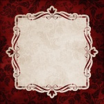 Dark Red Damask With Topper