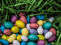 Easter Egg Candies In Grass