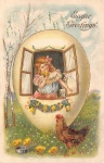 Easter Girl In A Egg House