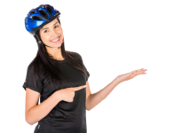 Female Cyclist Pointing