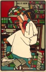 Female Student Library Vintage