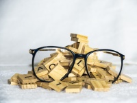 Glasses And Scrabble Tiles