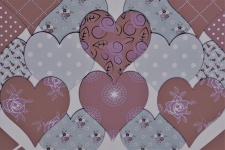 Gray And Brown Hearts Background