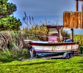 Grunge Motor Boat