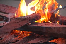 Hardwood Fire With Swirling Flames