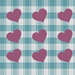 Hearts And Checks Background
