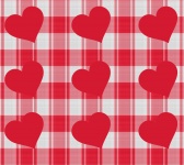 Hearts And Checks Background