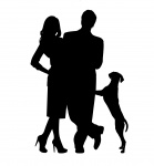 Man And Woman Dog