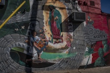 Our Lady Mural On Building