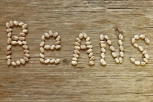 Pinto Beans Spelling Beans On Wood