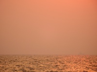 Salmon Pink Sunset And Ocean
