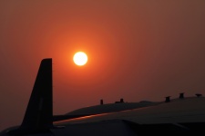 Sunset Over Aircraft On Display