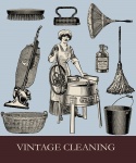 Vintage Cleaning Housework Backdrop
