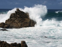 Wave Breaking Over Rock