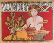 Woman French Bicycle Poster