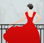 Woman Red Dress Paris