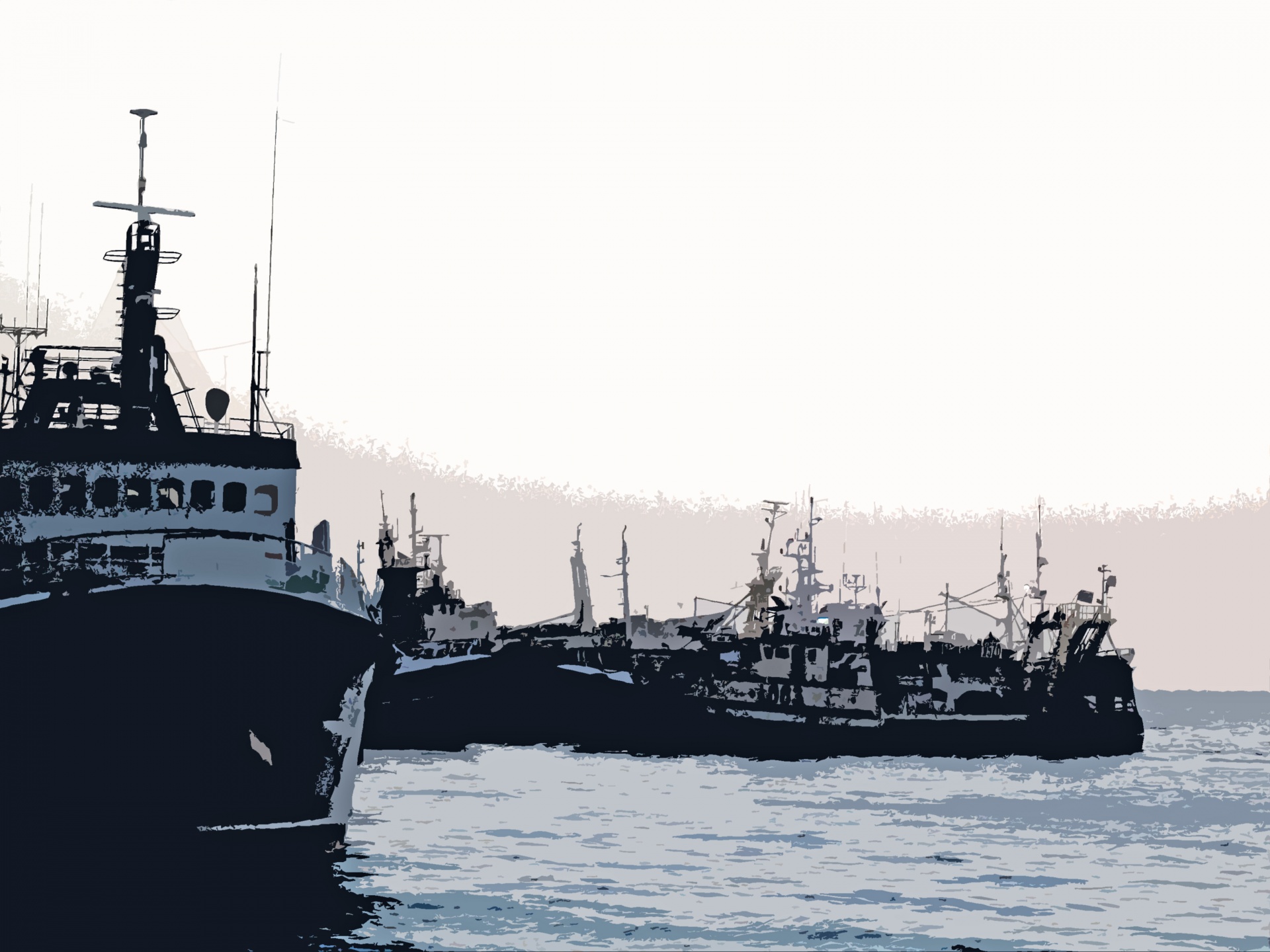 Abstract Image Of Fish Trawlers