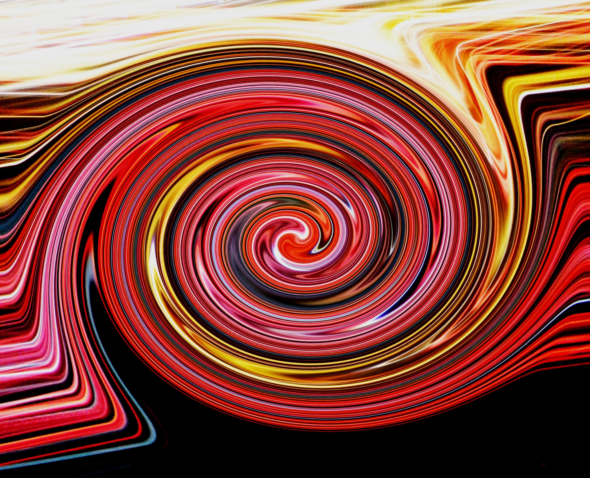 Abstract Red Light Spiral Pattern