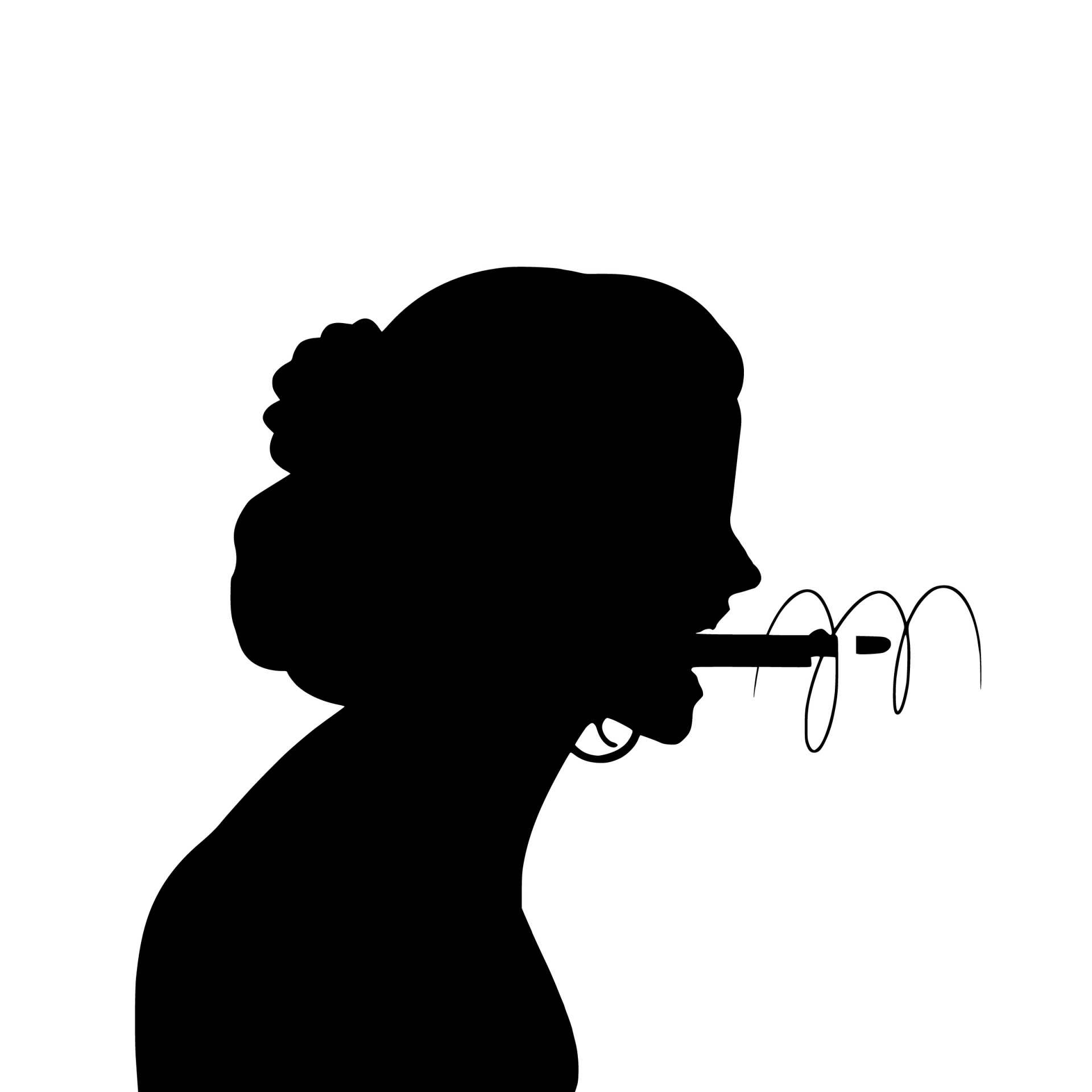 Angry Woman Shouting Silhouette