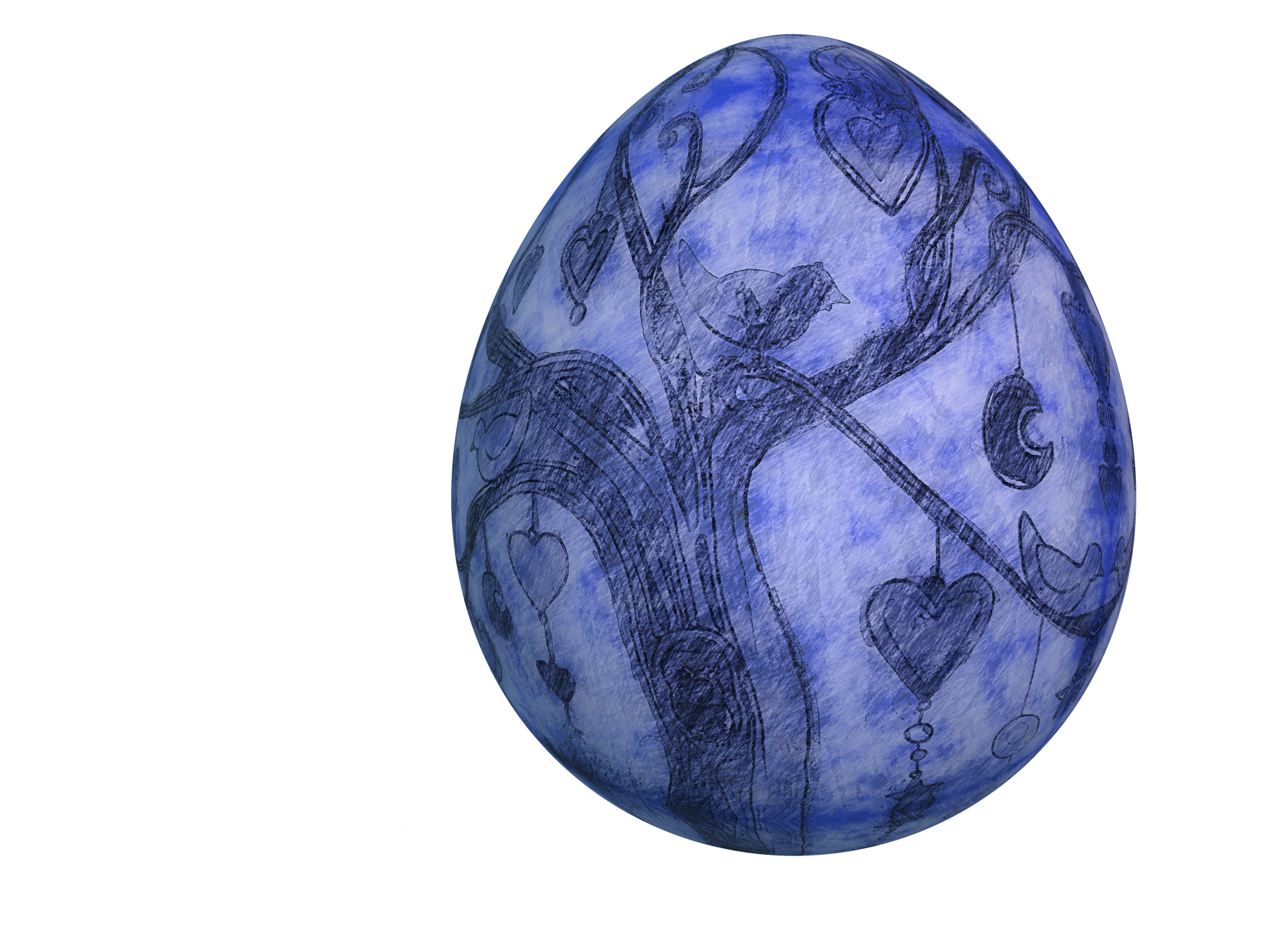 Blue Decorated Easter Egg PNG