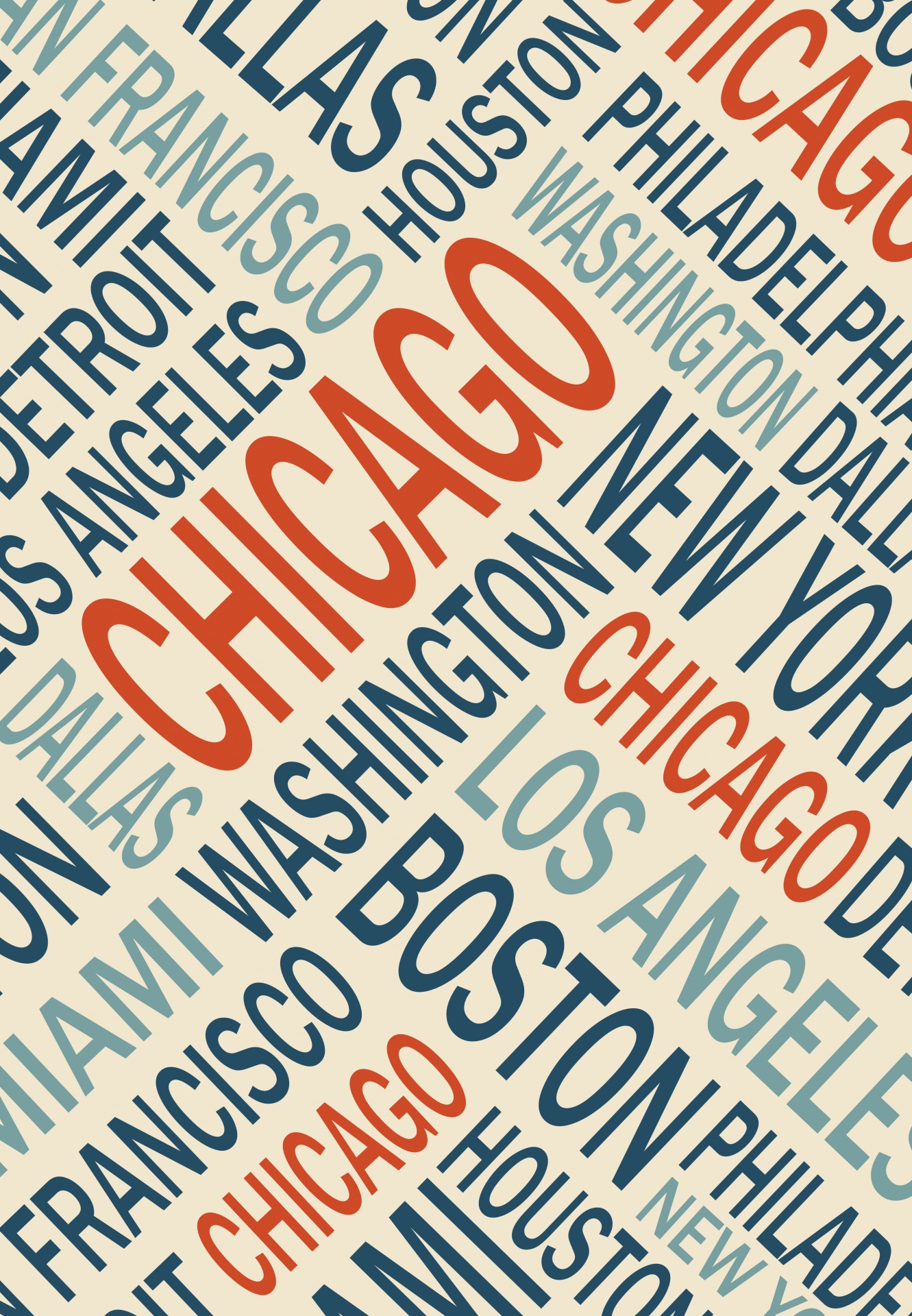 Chicago Word Cloud Vintage