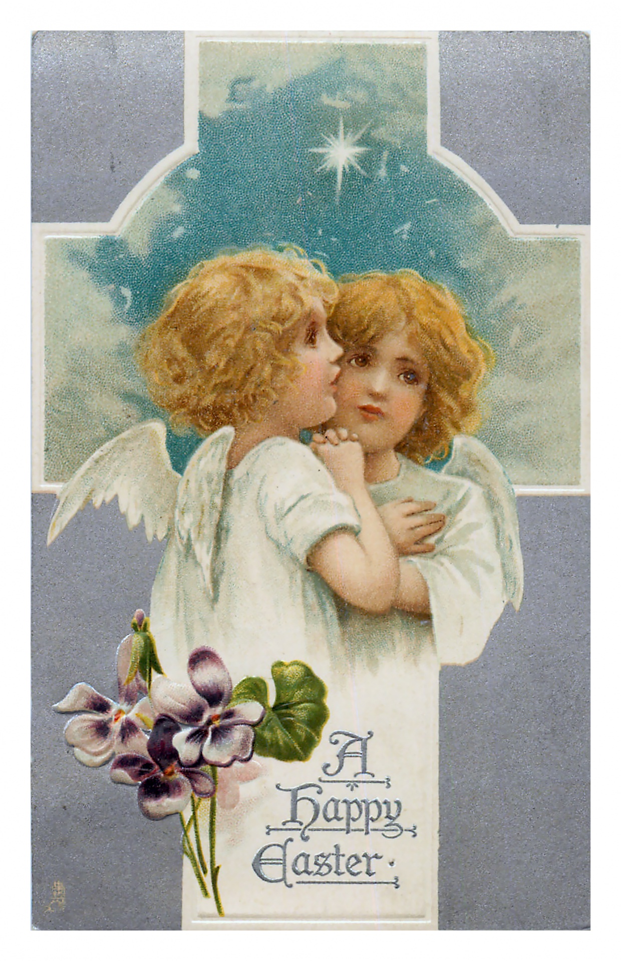 Easter Vintage Angel Card