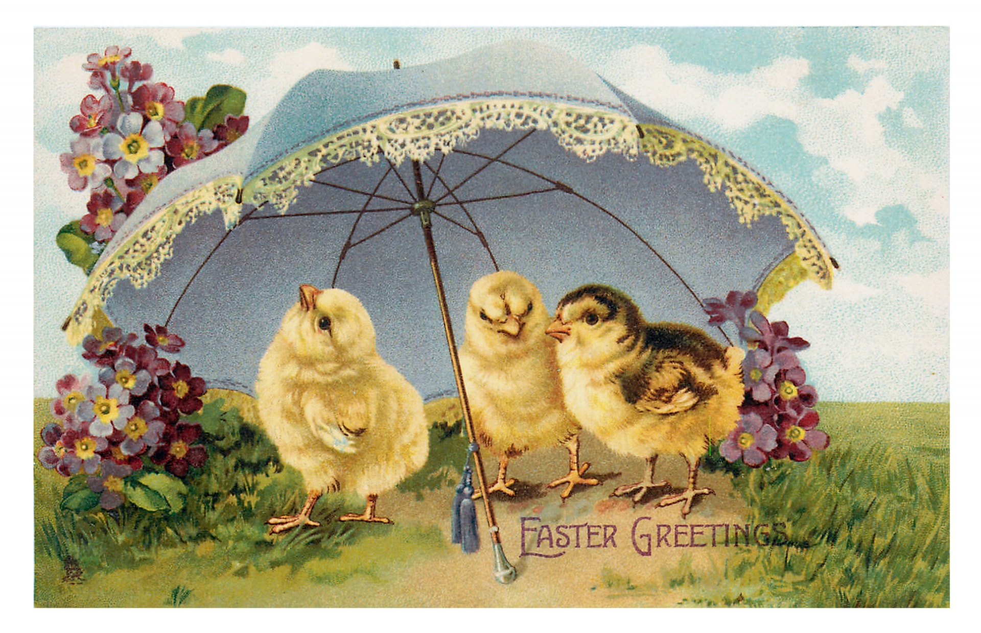 Easter Vintage Chicks Card