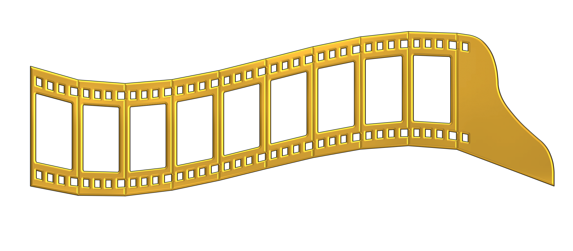 Golden strip metal film on a computer created transparent background for scrapbooking or other