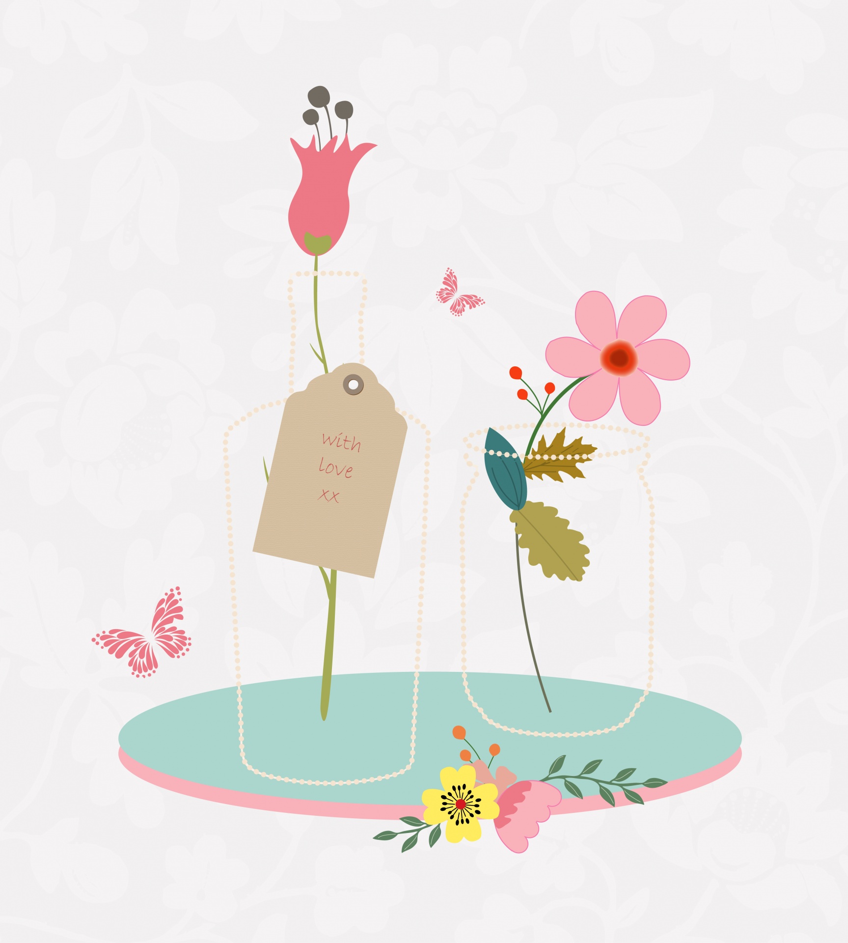 Flowers In Jar Illustration