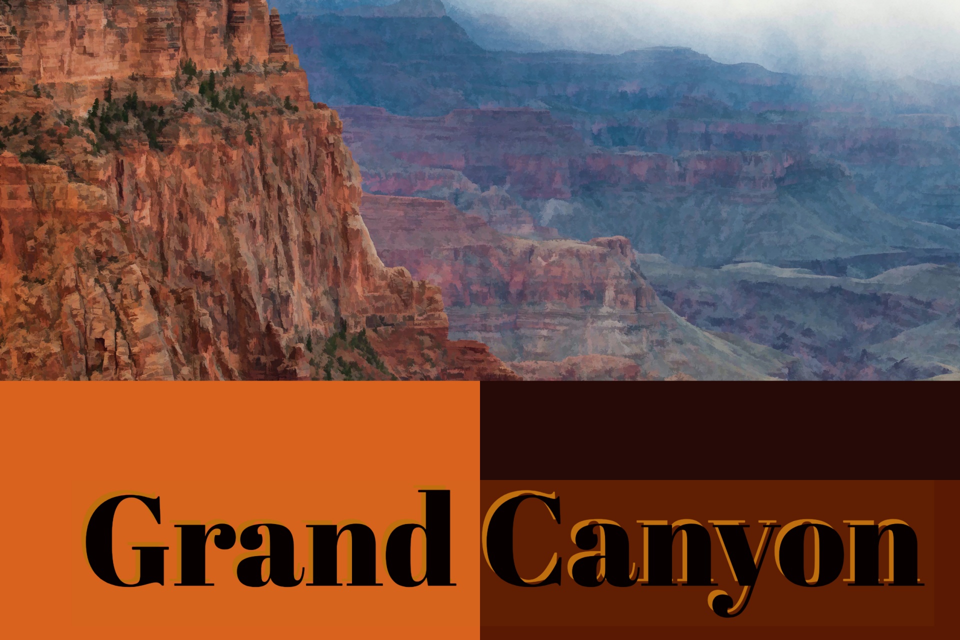 Arizona travel poster featuring the grand canyon