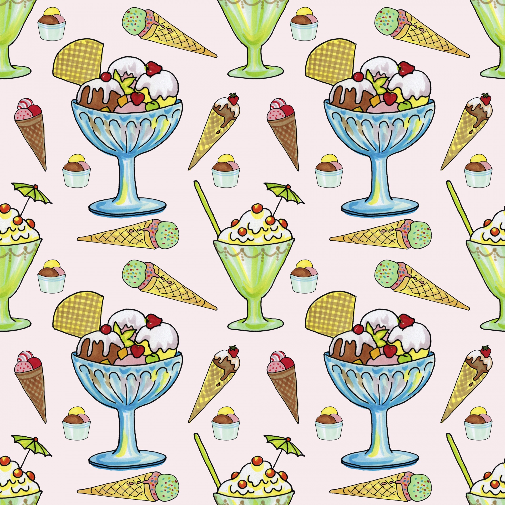 Ice Cream Background Pattern