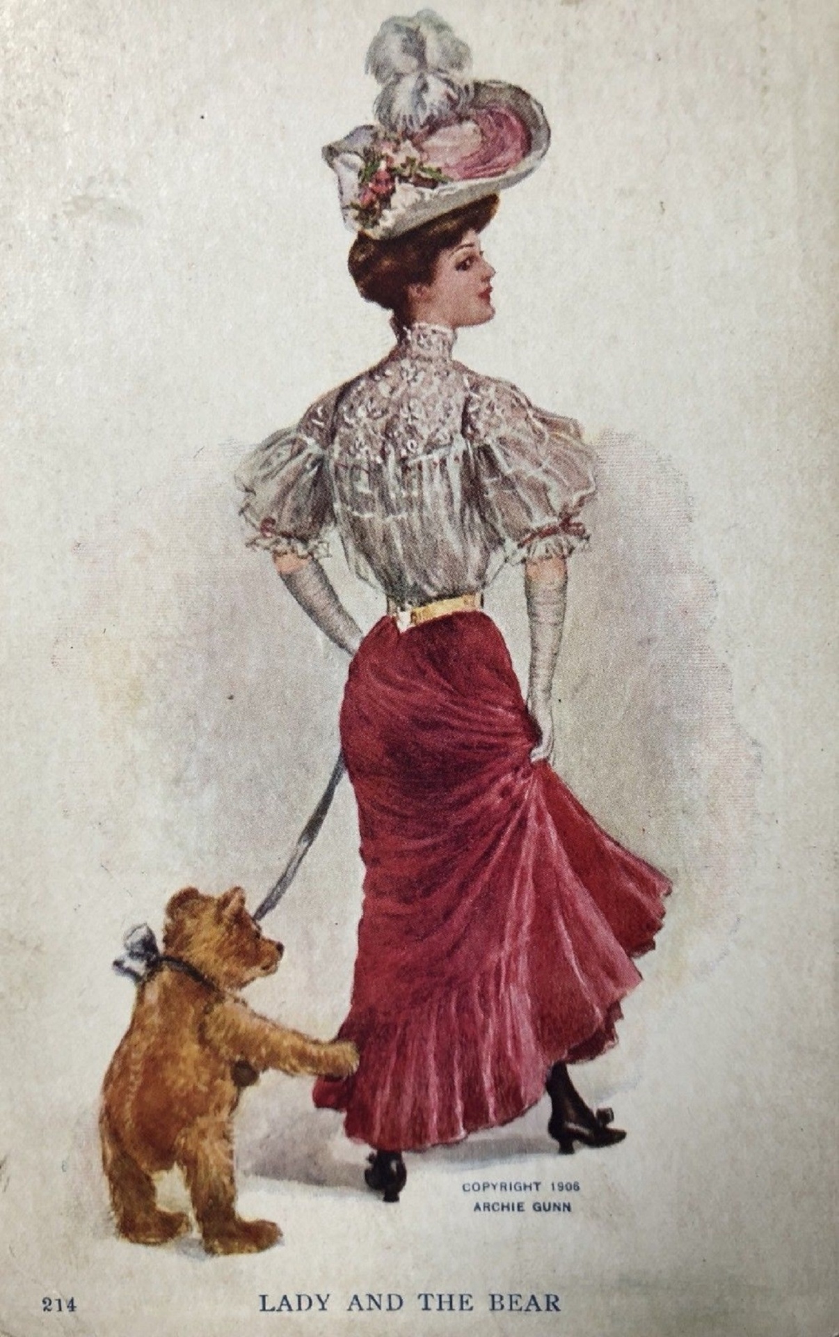 Lady Walking With Her Bear 1908