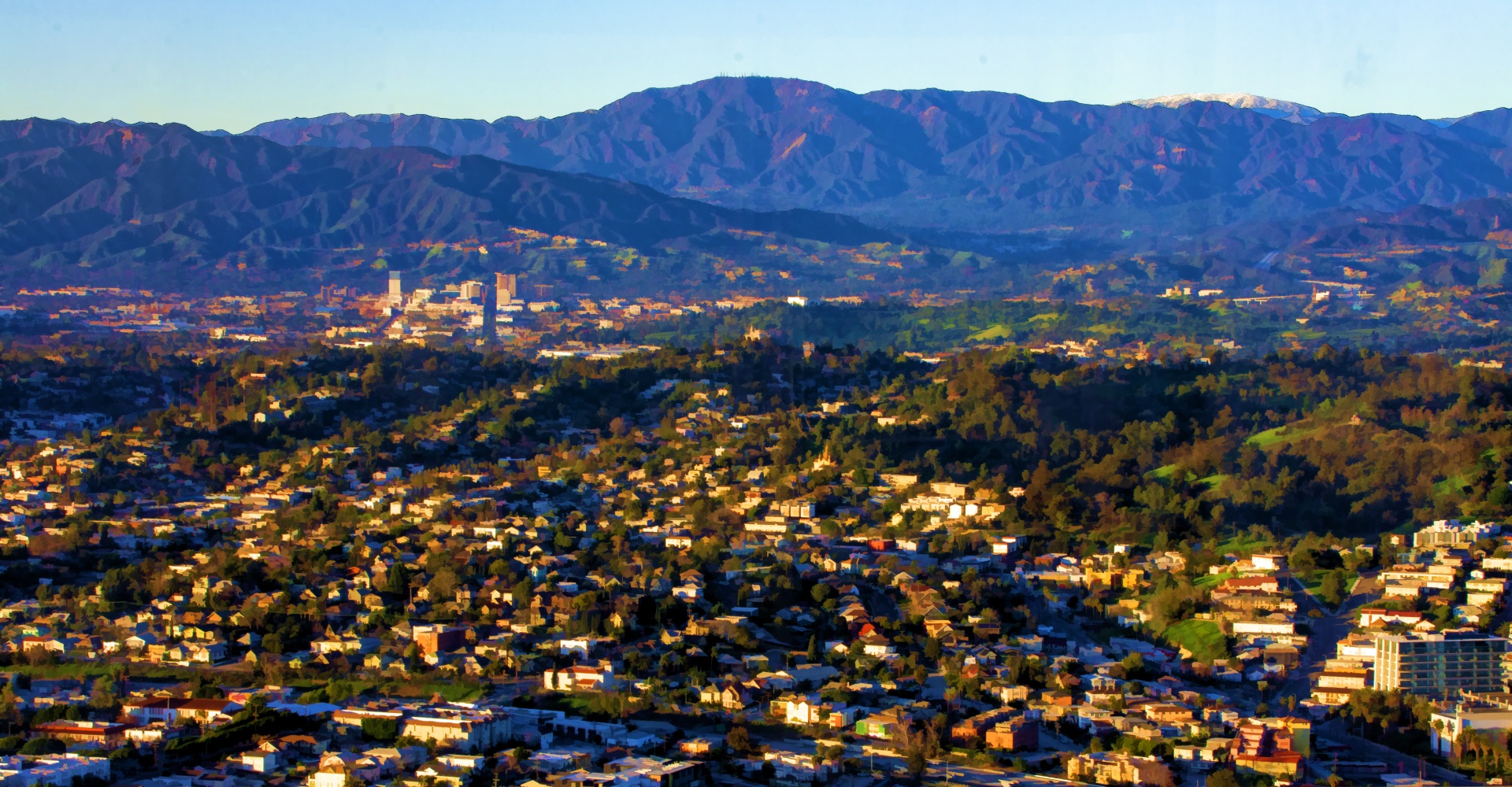 city of Los Angeles at base of San Gabriel Mountains