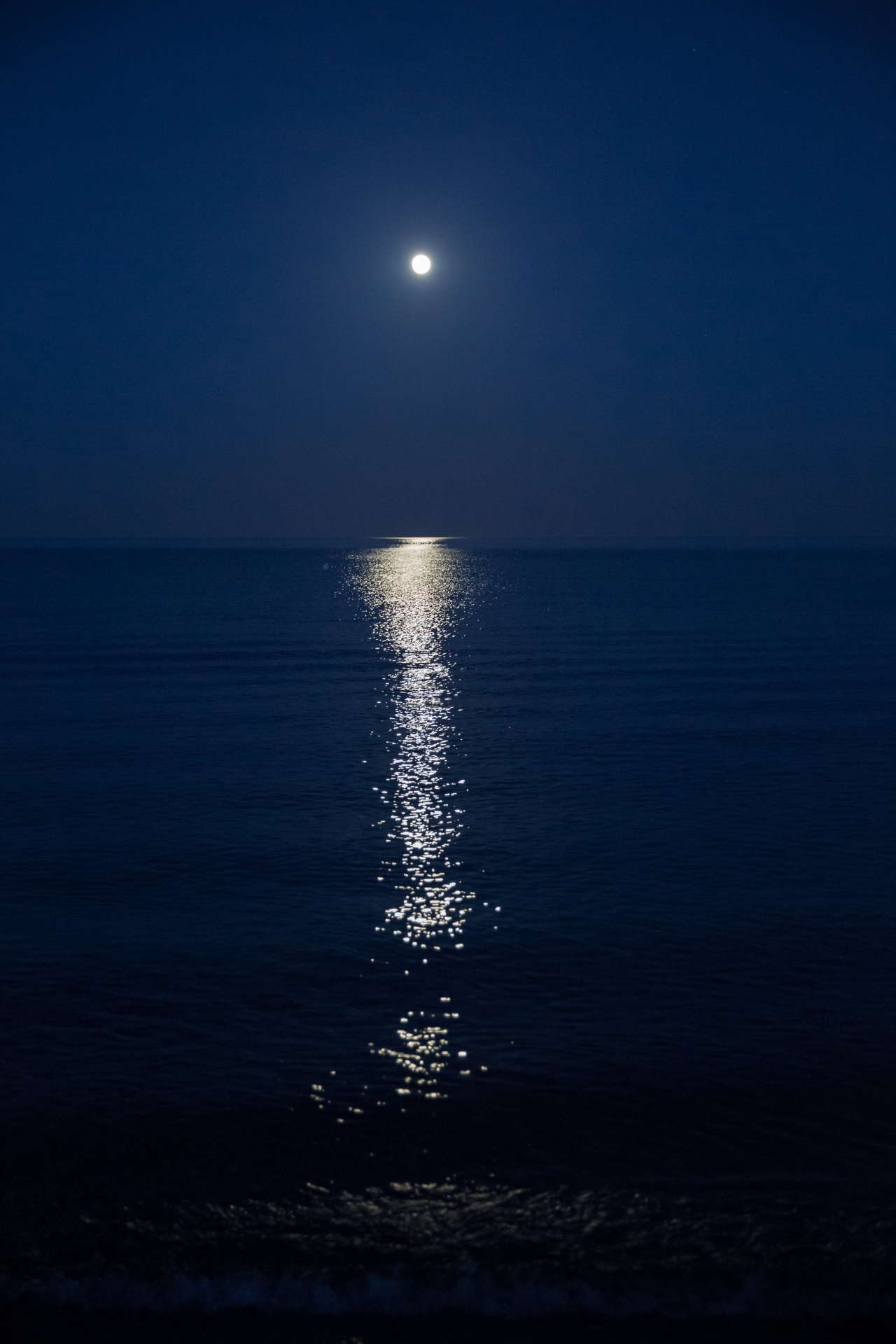 Moon Reflection On Sea