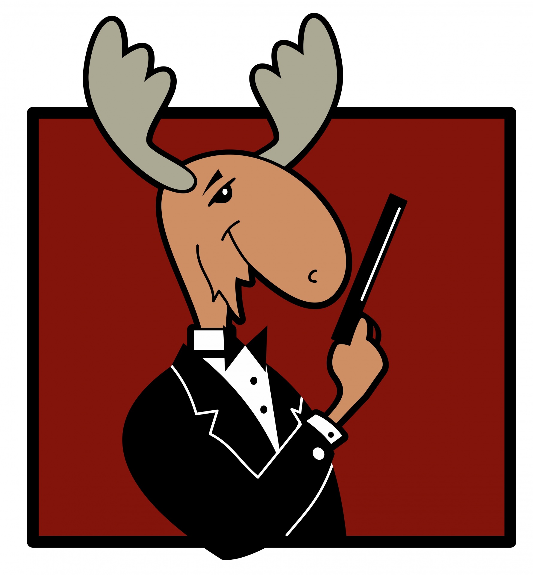 Moose Cartoon In Tuxedo