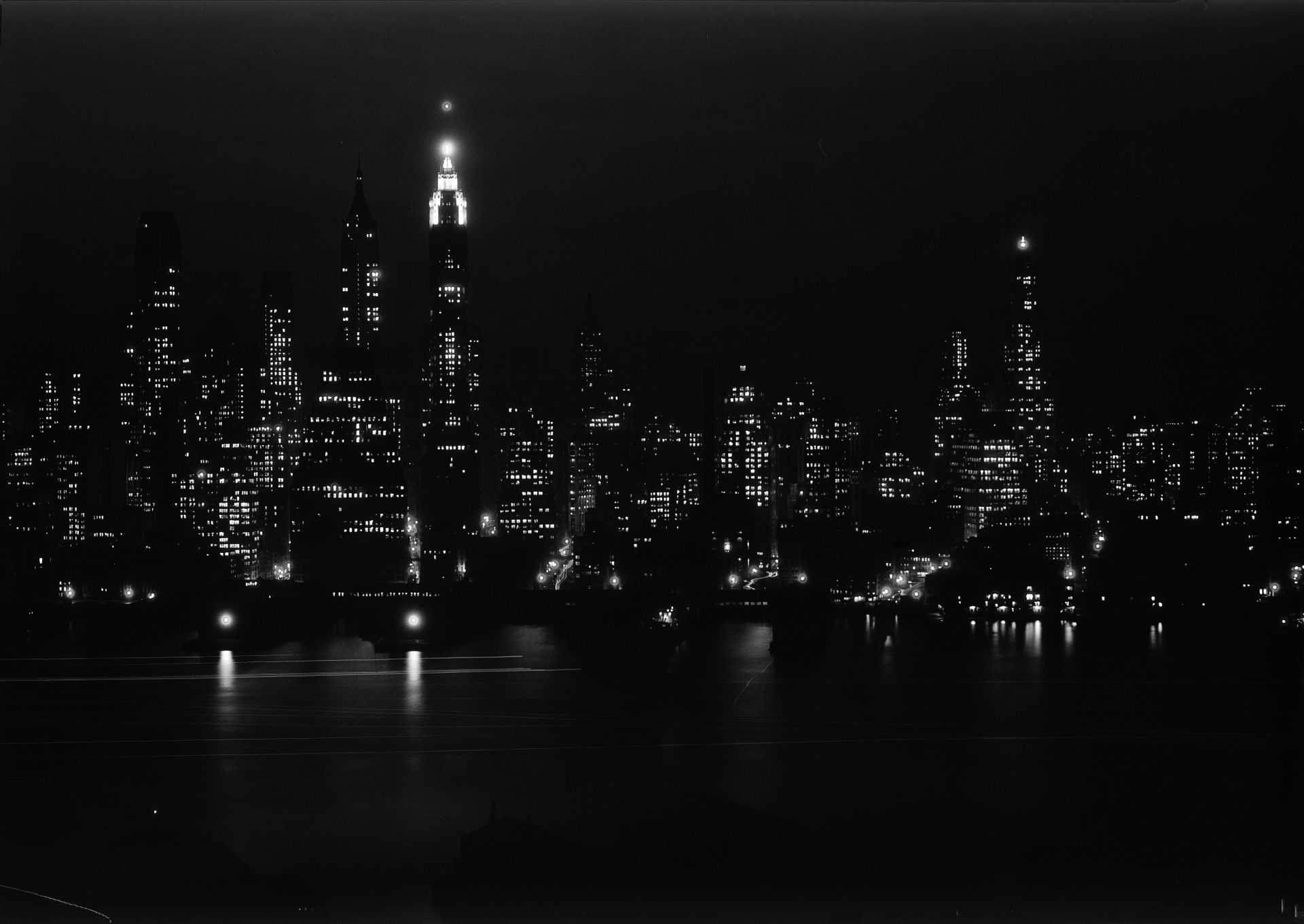 New York Night Views 1933 Photo Gottscho-Schleisner Public Domain