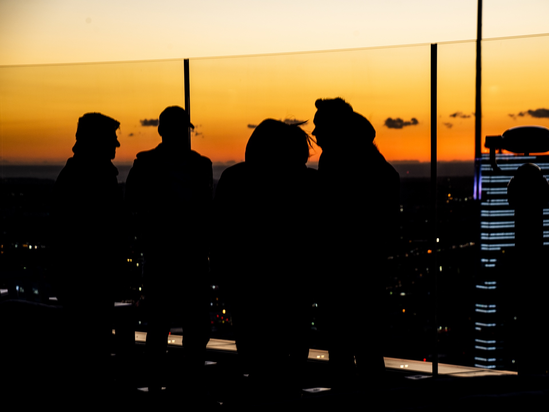 People Silhouette At Sunset