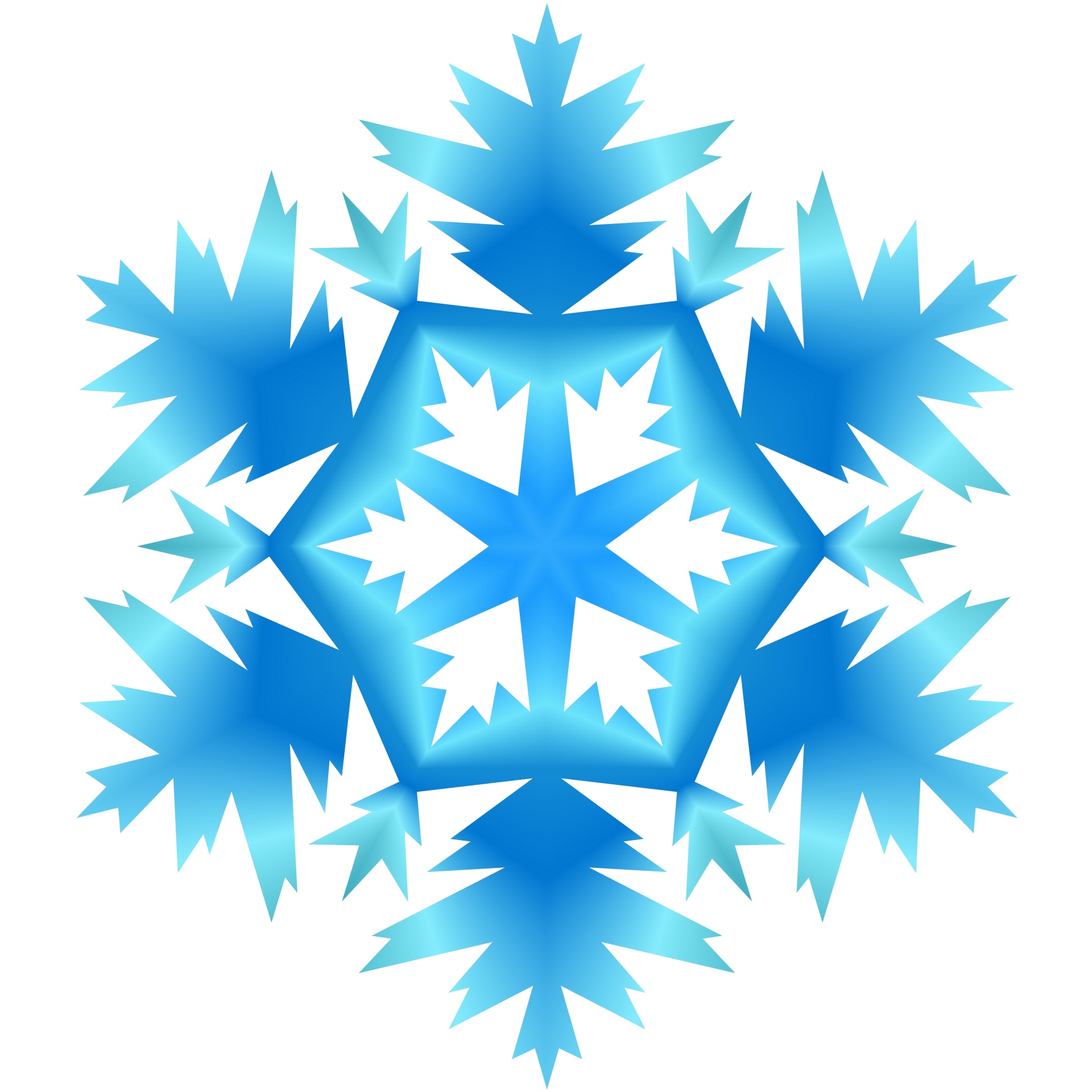 blue pool snowflake drawing on white
