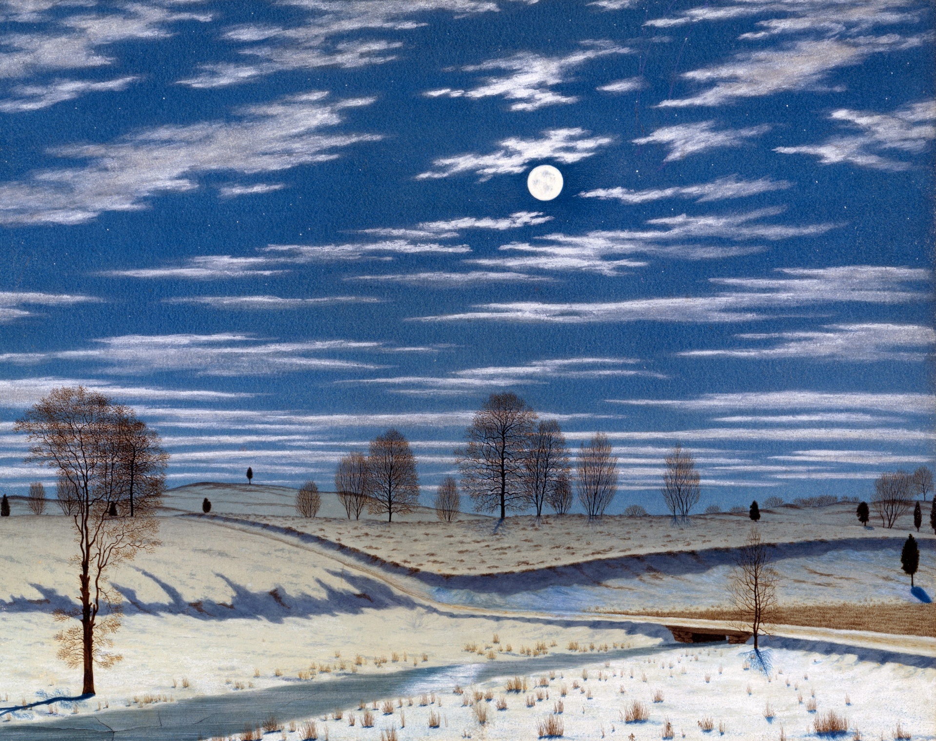 Tree Landscape Moonlight Painting