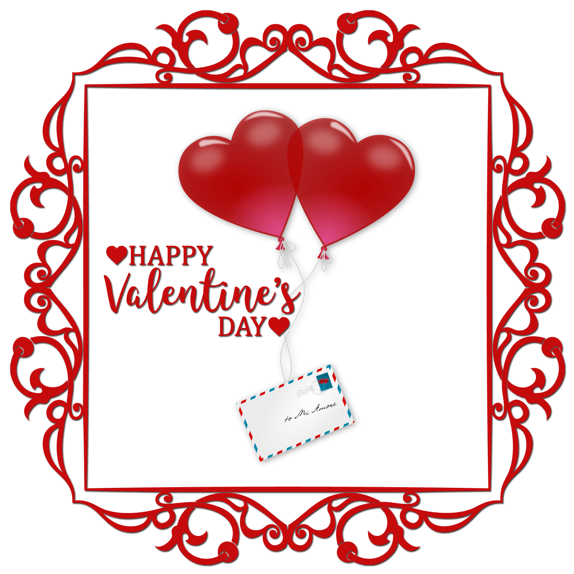 Valentine Balloon Hearts Background