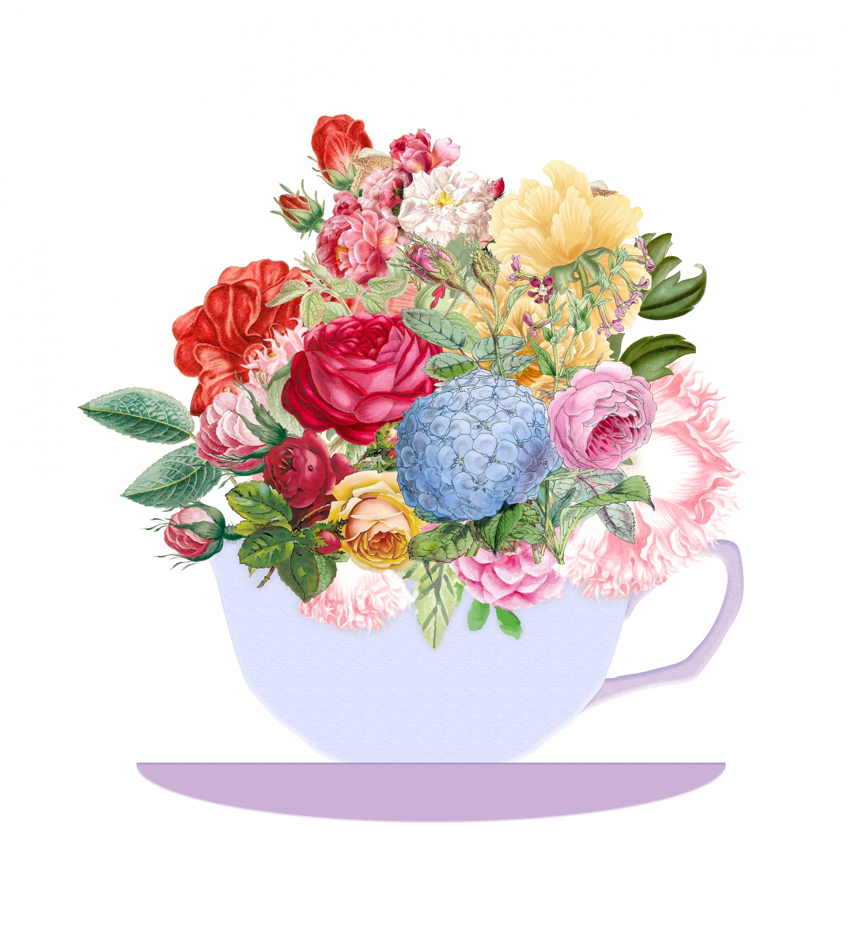 Vintage Floral Tea Cup