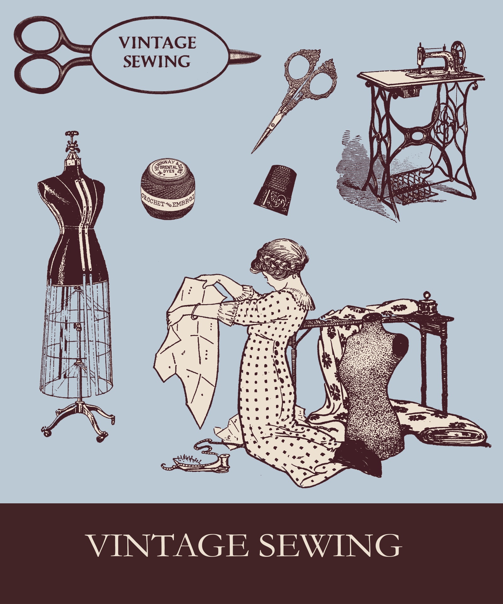 Vintage Sewing Dressmaking Backdrop
