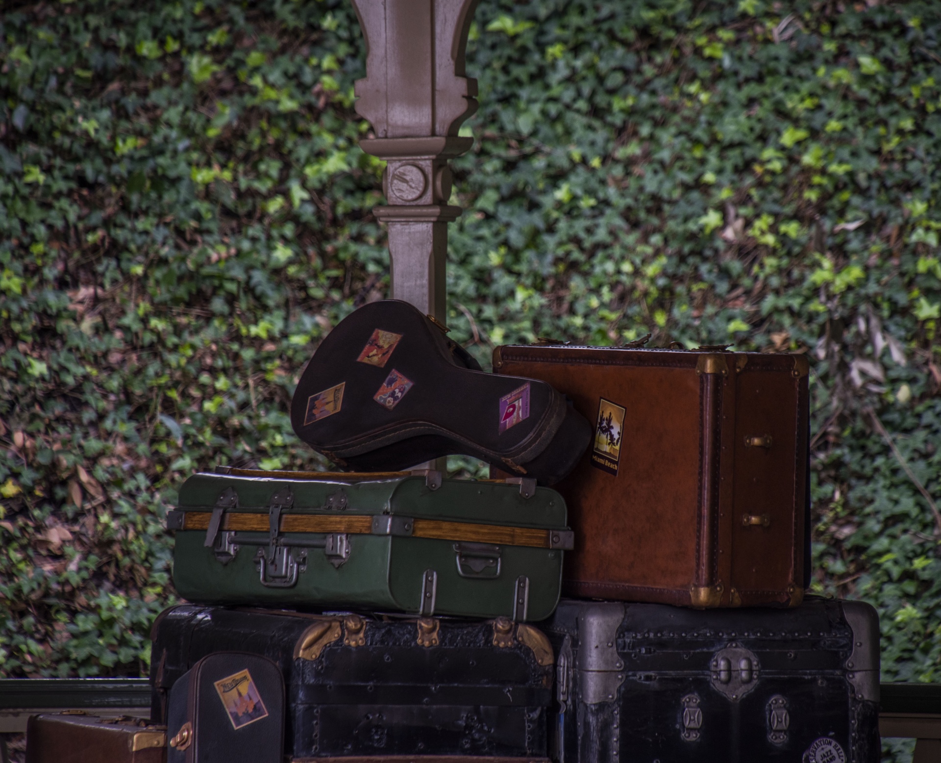 Vintage Suitcases Travel Background