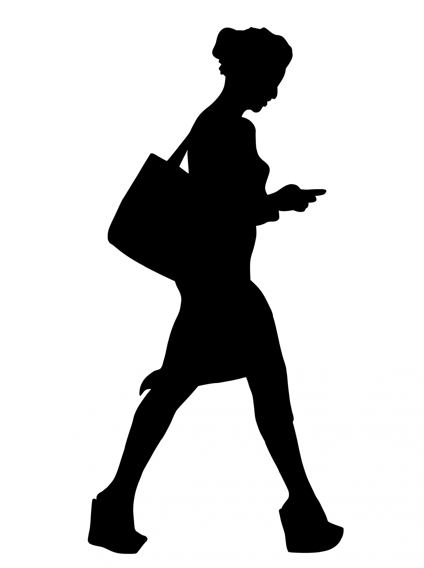 woman, Phone, walking,text,bag,mobile,Message, concentrate, sending, reading, using, confident, Lifestyle, going, Street, Silhouette